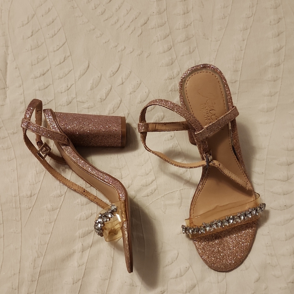Badgley  Mischka Glitter Strap Heels Size 6
